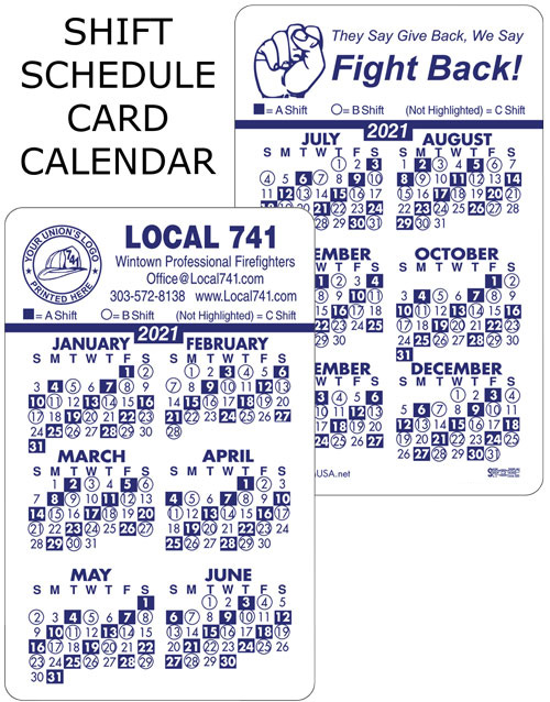 Union Card Calendars, Union Made & Union Printed