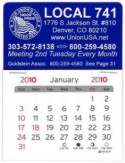 Union Printed Adhesive Calendars, Made in USA