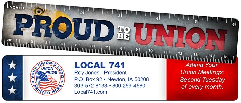 Union Full Color Plastic Rulers, Union Made & Union Printed