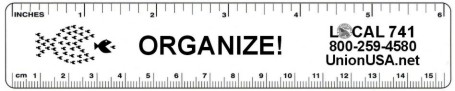 Union Plastic Rulers, Union Made & Union Printed